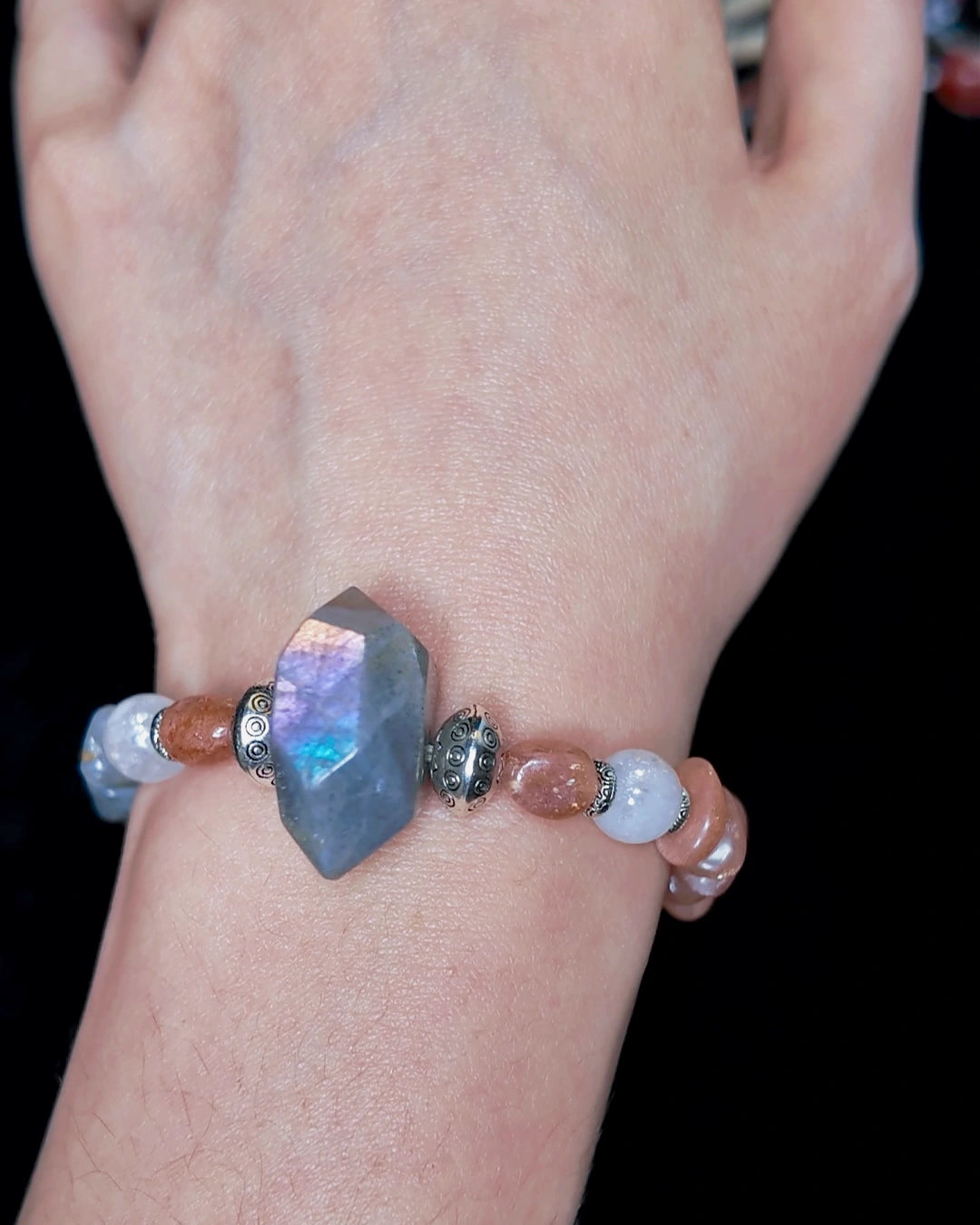 The Lucent #35 bracelet worn on wrist showing its structured single-strand fit