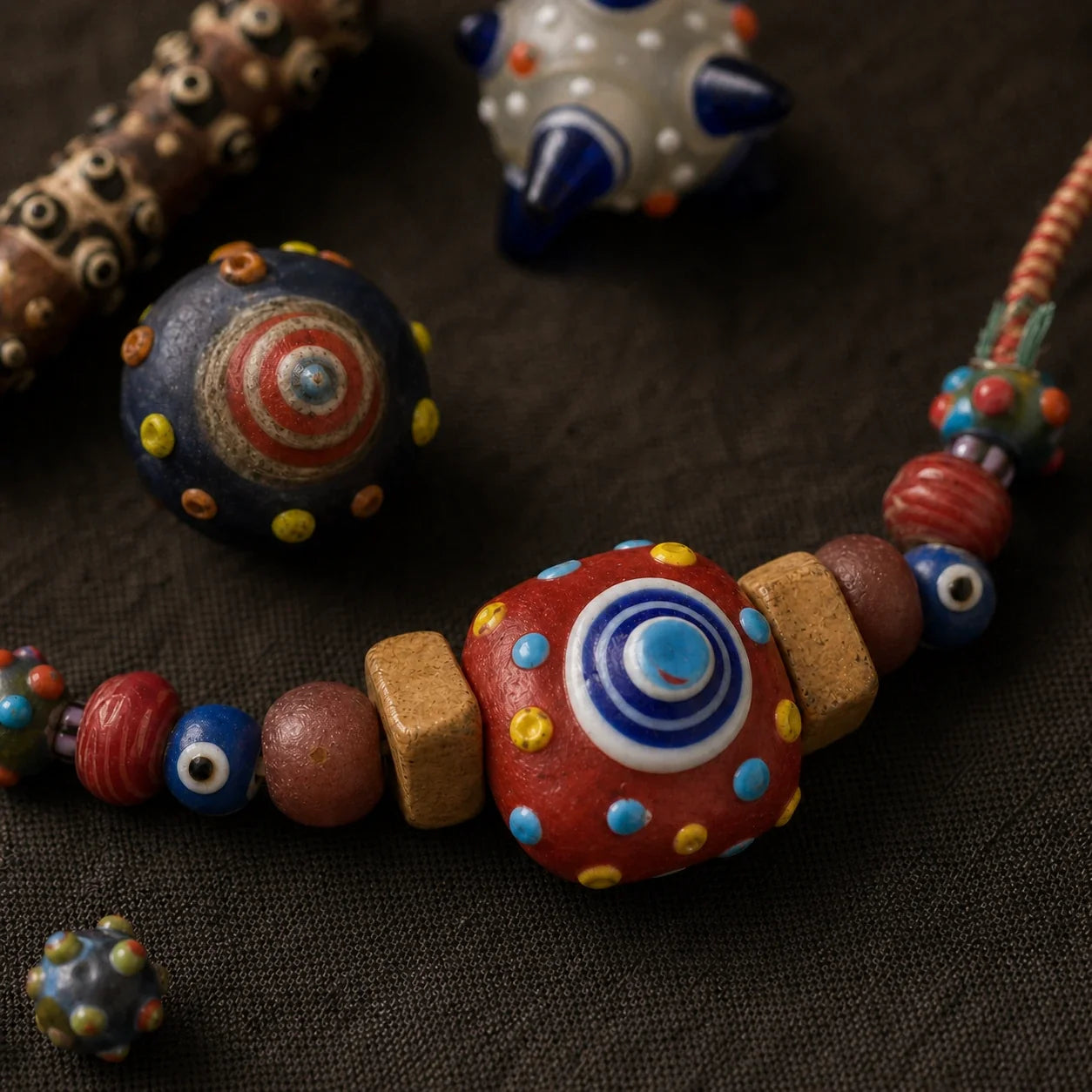 Dragonfly Eye collection by à la luck — Nepali estate glass-bead necklace and bracelet talismans