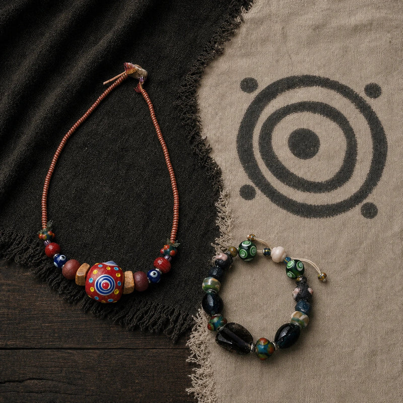 Dragonfly Eye collection by à la luck — Nepali estate glass-bead necklace and bracelet talismans