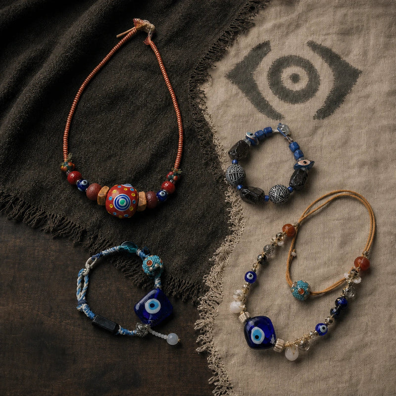 Evil Eye collection by à la luck — handcrafted protection necklaces and bracelets with glass eye beads