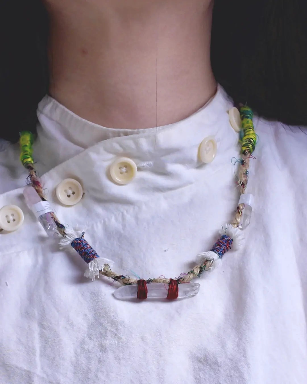 The Primal #11 | Himalayan Quartz & Silk Wrap Bracelet & Necklace