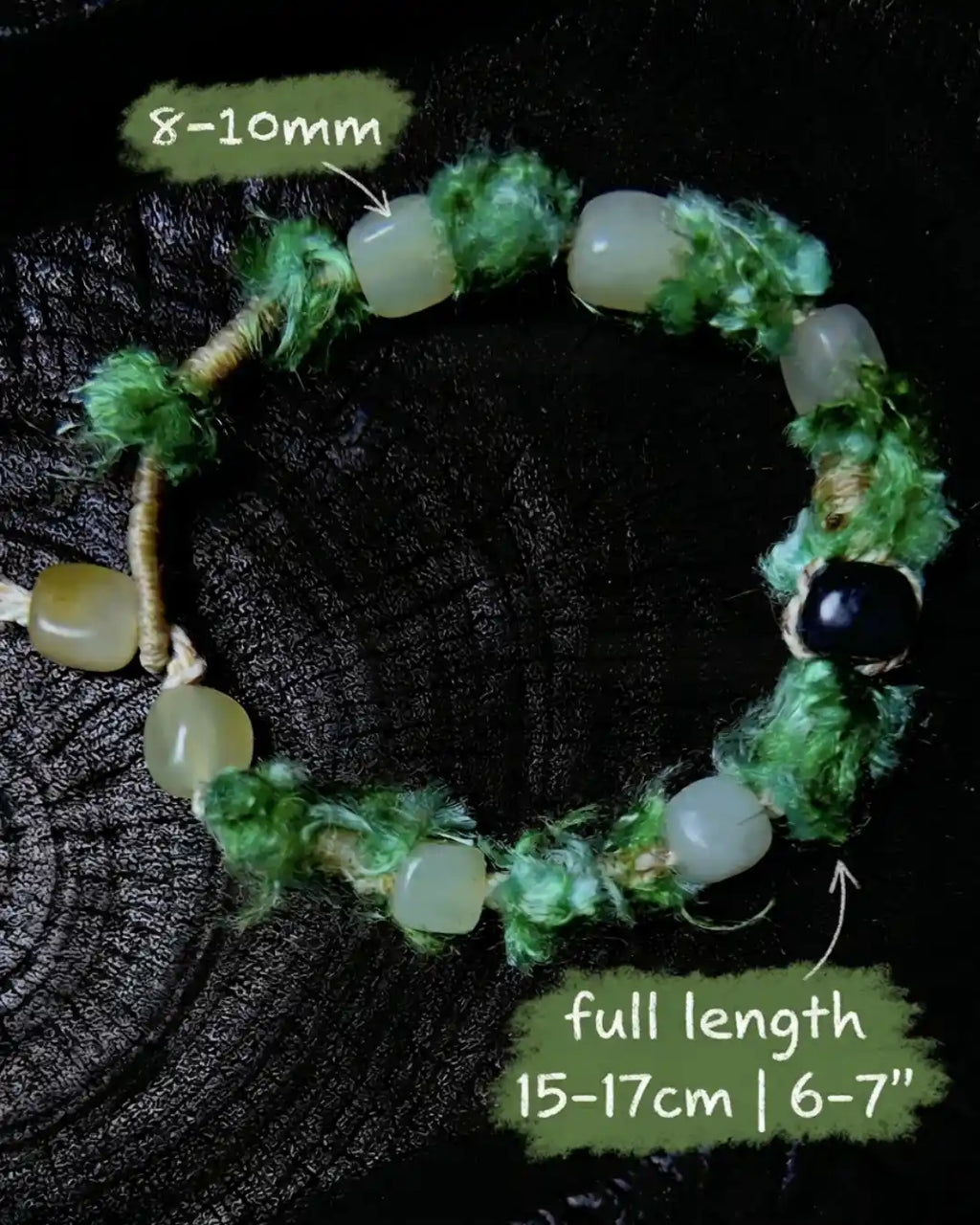 The Oasis #13 | Hetian White Jade & Banana Silk Bracelet