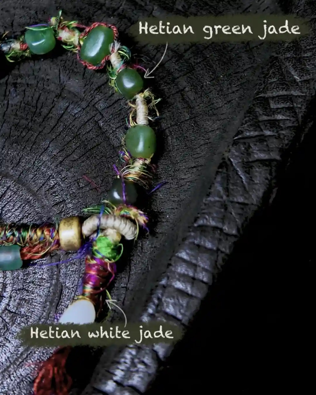The Gaia #14 | Hetian Green Jade & Silk Energy Bracelet