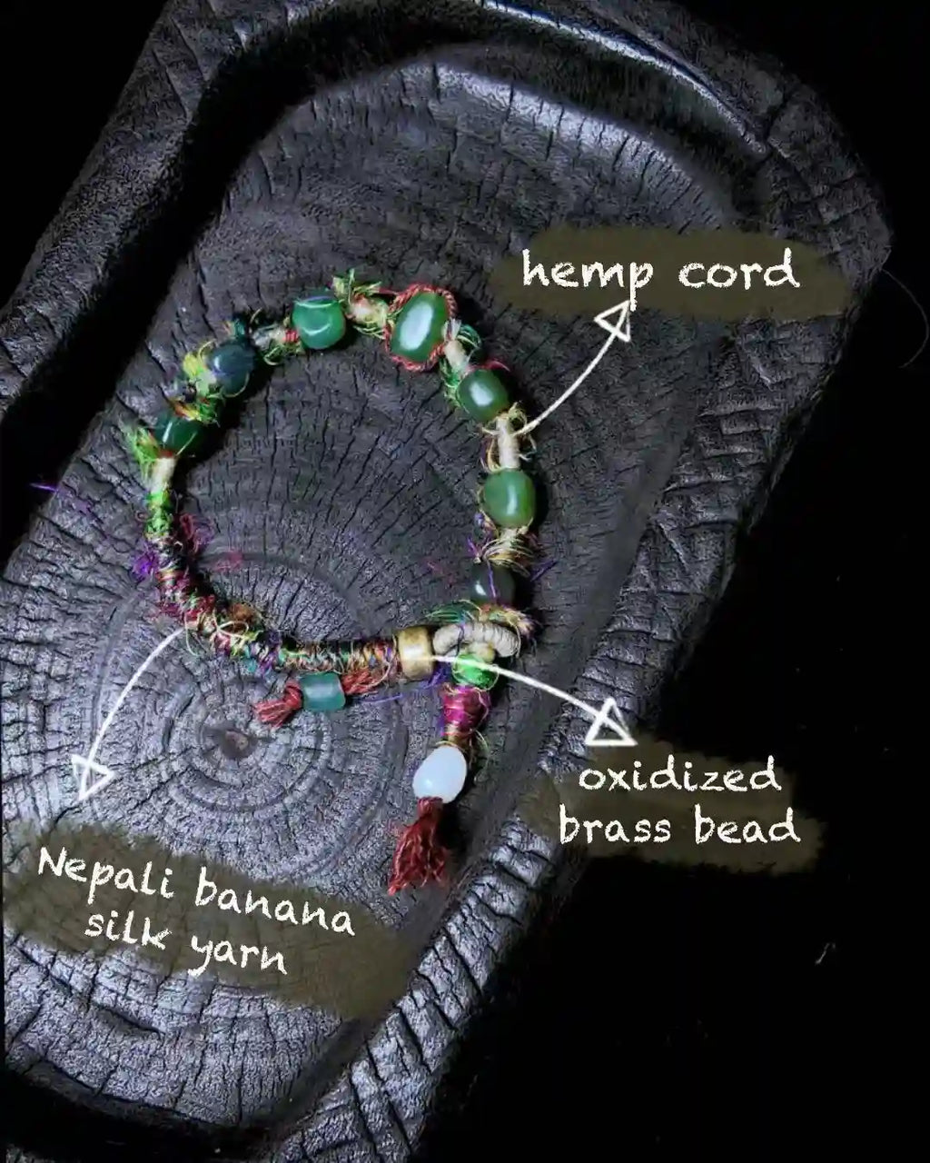 The Gaia #14 | Hetian Green Jade & Silk Energy Bracelet