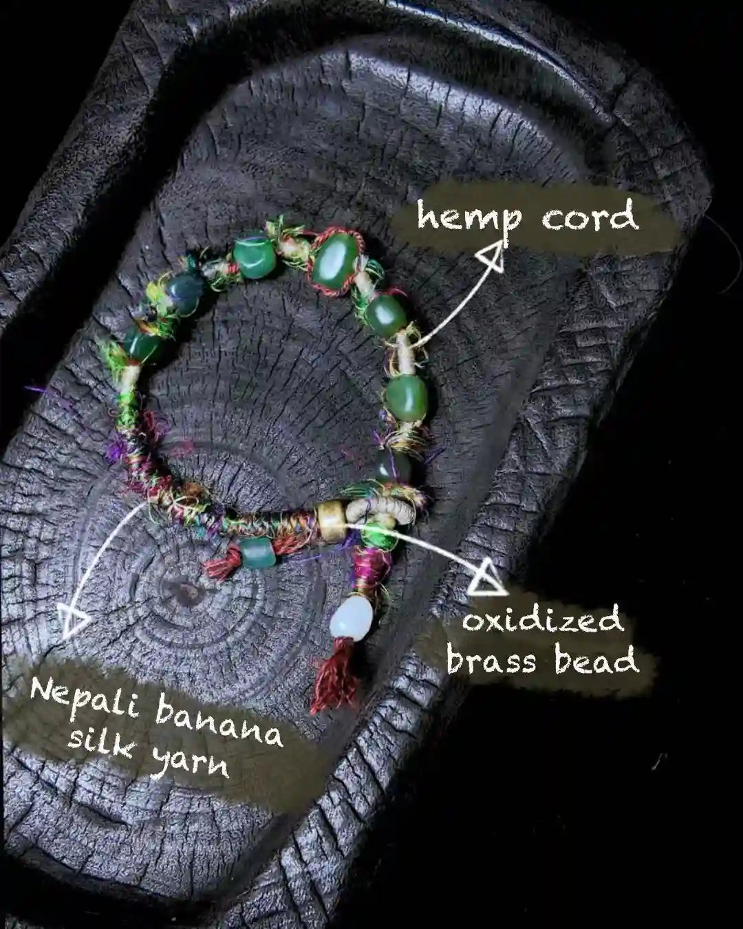 The Gaia #14 | Hetian Green Jade & Silk Energy Bracelet