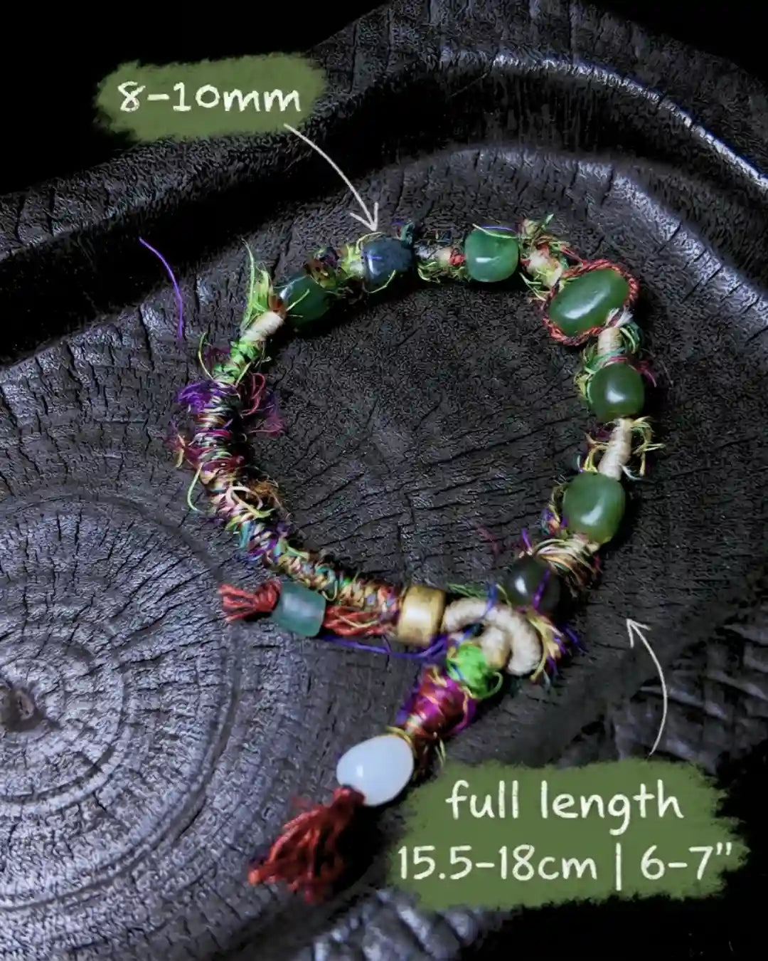 The Gaia #14 | Hetian Green Jade & Silk Energy Bracelet