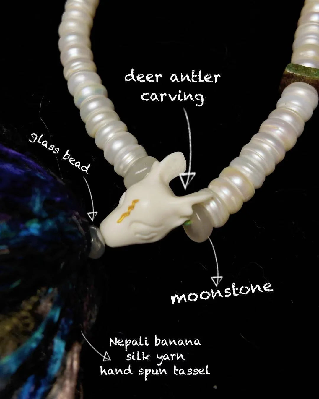The Seer #16 | 10mm Pearl & Antler 108 Mala