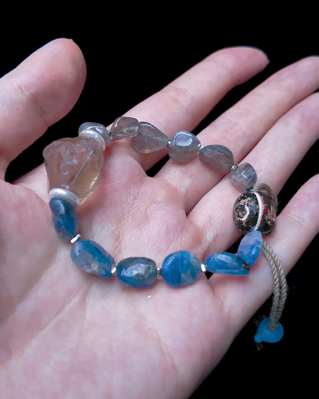 Himalayan blue kyanite tumbled stones detail showing characteristic blade structure and color saturation