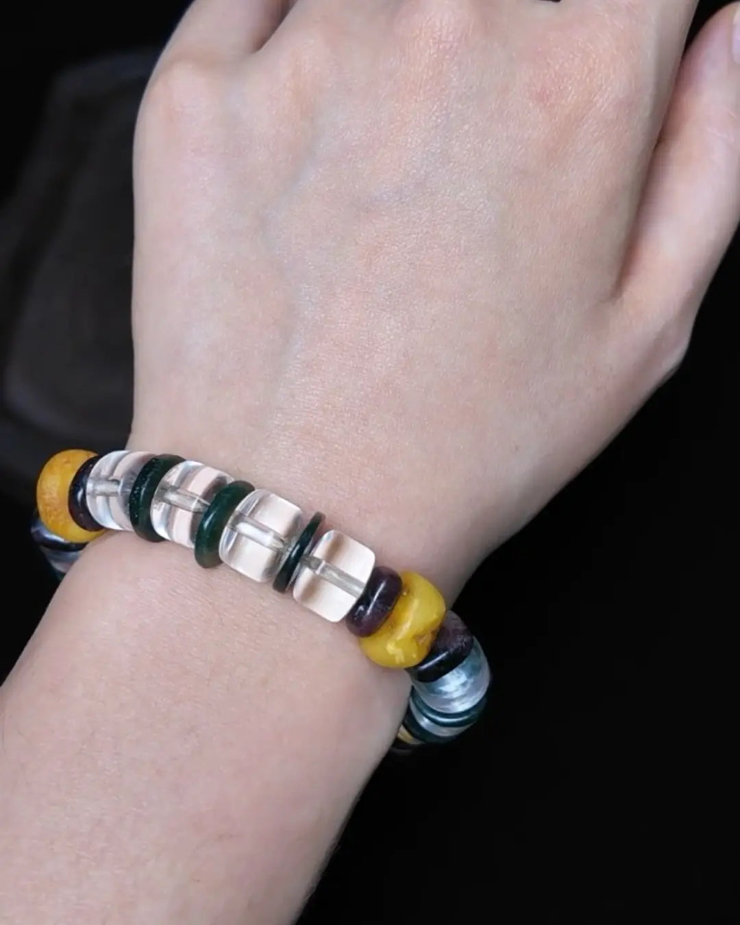 The Vow #26 bracelet, detail view 10 — showing bead-knot construction and accent stones