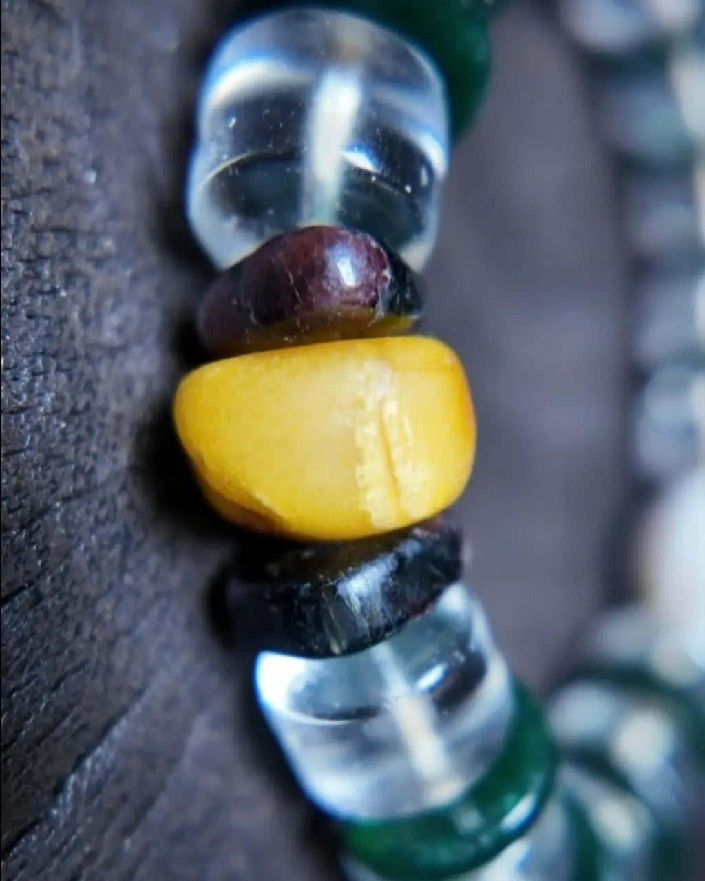The Vow #26 bracelet, detail view 5 — showing bead-knot construction and accent stones