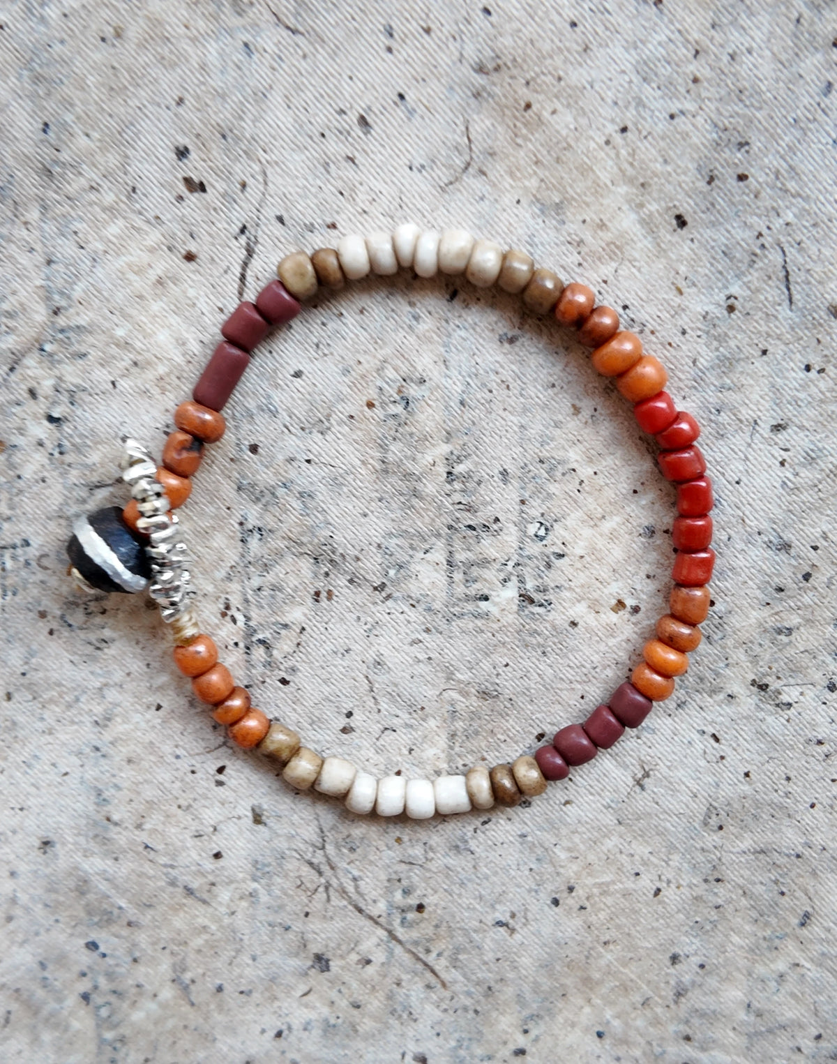 The Daybeads #46 Ember Mix bracelet full view of the single bracelet