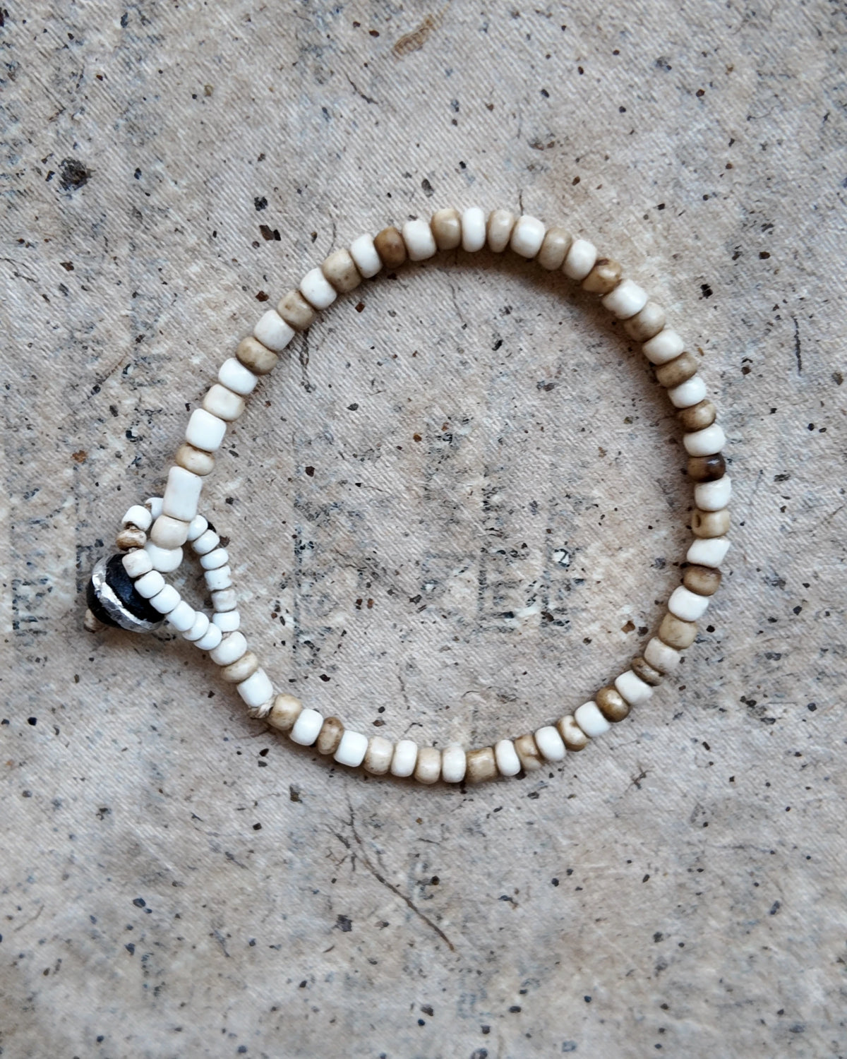 The Daybeads #46 Cream bracelet full view of the single bracelet