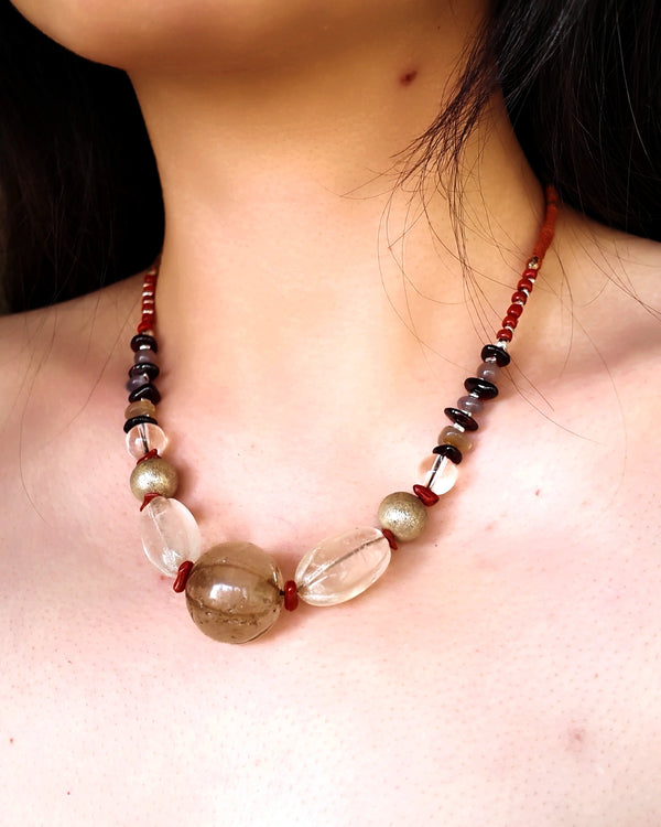 The Emberline #47 | Himalayan Quartz & Garnet Necklace