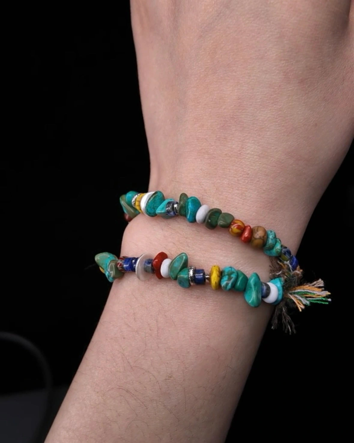 The Gatherer #37 worn in a second double-wrap bracelet arrangement