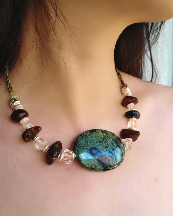 The Grove #45 | Kambaba Jasper & Amber Necklace