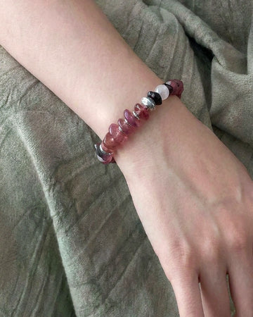 The Kindling #34 bracelet worn on wrist, fixed fit for 14 to 16 cm wrists