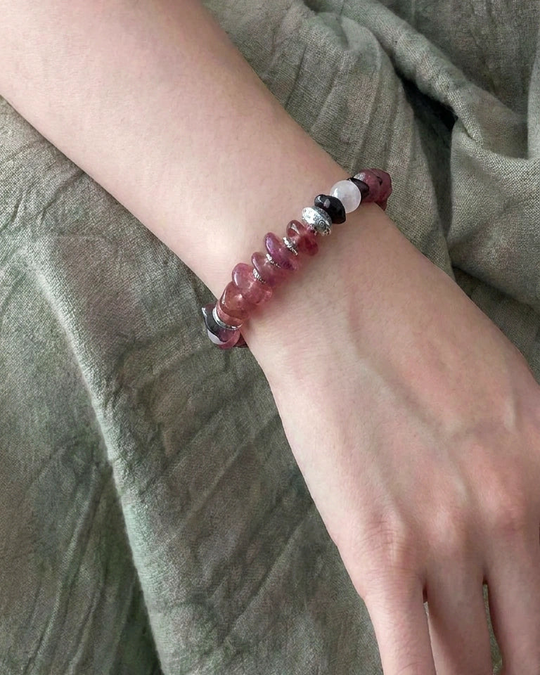The Kindling #34 bracelet worn on wrist, fixed fit for 14 to 16 cm wrists
