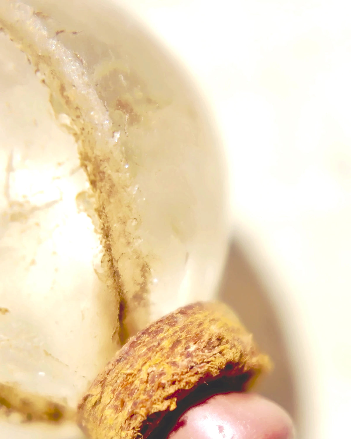 The Stillwater #55: Leather spacer and waxed-thread finish beneath the quartz