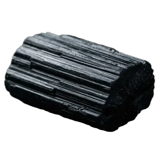 Black Tourmaline material study on a transparent background