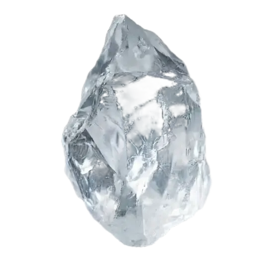 Clear Quartz material study on a transparent background