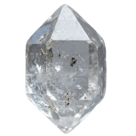 Herkimer Diamond material study on a transparent background