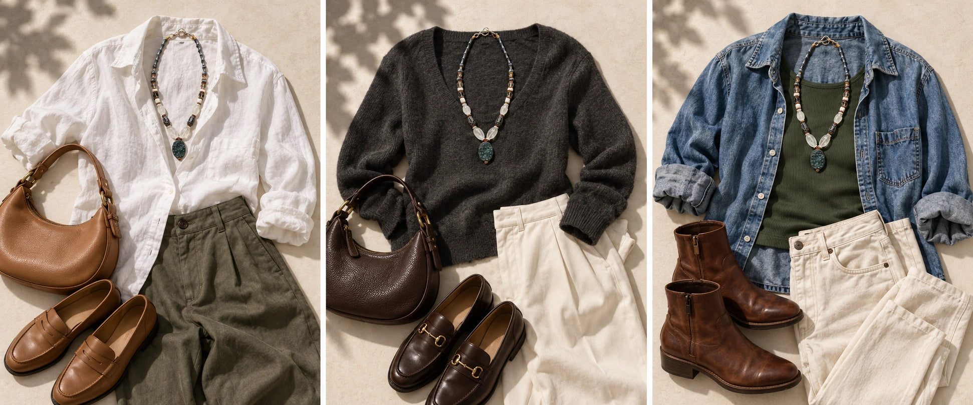 Linen & olive. — The Waymark #49 | Green Jasper Sigil & Quartz Necklace