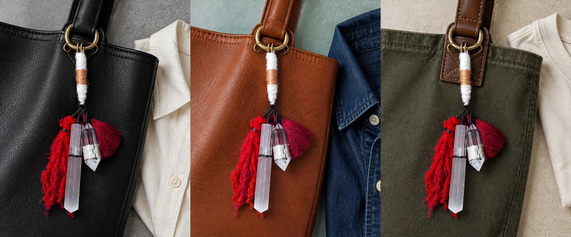 A sturdy everyday tote — The Beacon #41 | Himalayan Quartz & Selenite Bag Talisman